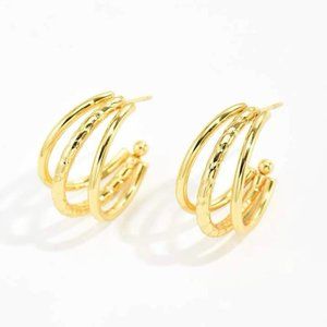 18K Gold Plated Open Hoop Earring